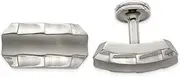 [JewelryWeb] Titanium Brushed and Polished Faceted Edges Cufflinks