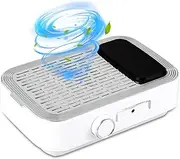 Bouzaak Rechargeable Nail Dust Collector 80W Nail Extractor Vacuum Fan for Acrylic Gel Nail Polishing Nail Salon (White)