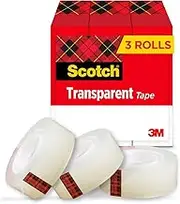Scotch Transparent Tape, 3/4 x 1000 Inches, 3 Rolls (600K3)