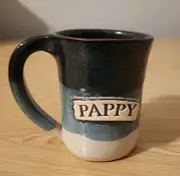 Stegall PAPPY Signed Studio Art Pottery Mug Blue Tan 10 Oz Hand Made New