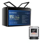 QUEENS 12V 1216Wh 100A Lithium Battery + 50A DC to DC LiFePO4 Battery Charger Bluetooth
