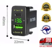 Mobile Phone Charger Socket USB Type-C Port Volatge meter for Toyota Prado Camry