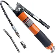 WEDO High Pressure Grease Gun, Manual Grease Gun, Grease Gun Coupler, Grease Gun Syringe, 400cc High Volume, with Flexible Extension