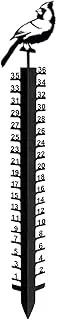 Snow Gauge - Snowfall Measuring Gauge | Deer Bird Design Snow Gauge | Cute Animal Garden Decor Christmas Decoration, Handmade Metal Snow Gauge Garden Stakes for Outdoor, Snow Measuring