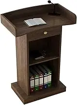 Ceremonial Lectern Podium Host Desk for Company Campus Restaurant Wedding Natural Color with Drawer