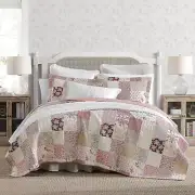 - Full/Queen Quilt Set, Reversible Cotton Bedding with Matching Shams, Patchwork