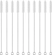 10 Pack Long Straw Cleaner Brush Extend 12 inch, Extra Wide 12mm diam Pipe Cleaners,H HOME-MART Straw Brush for Straws,Sippy Cup, Baby Water Bottle Tubes, Drinking Straw Cleaning Brush Set (White)