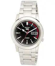 Seiko 5 Automatic 21 Jewels Stainless Steel Black Dial SNKK31K1 30M Mens Watch