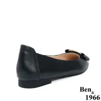 在飛比找Yahoo奇摩購物中心優惠-Ben&1966高級頭層牛皮流行舒適方頭包鞋-黑(22631