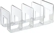Acrylic File Sorter Clear Desk Organizer 4 Sections File Folder Holder Rack
