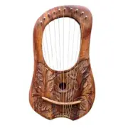 10 Metal Strings Lyre Harp Musical Instruments Harp Free Strings Set,Key,Bag