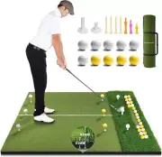 Premium Dual-Turf Golf Mat with Ball Tray, 5x4 FT Golf Hitting Mats Practice