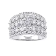 Multi Row Ring with 2.00ct of Laboratory Grown Diamonds in 9kt White Gold