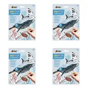 4PK Avenir Scratch Stickers Art & Craft Toys 17x23cm Sea Animals Kids Kit 3y+