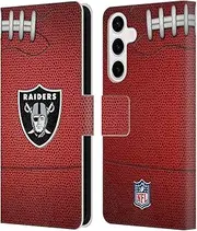 Head Case Designs Officially Licensed NFL Football Las Vegas Raiders Graphics Leather Book Wallet Case Cover Compatible with Samsung Galaxy S24+ 5G