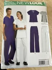 NEW LOOK #A6876 - ADULT MEDICAL SCRUBS - ASSISTANT - NURSE PATTERN XS-XL FF