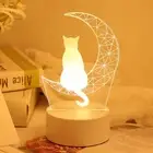 Creative Sleep Lights Acrylic Table Lamp Moon Cat Figure Nightlight Home