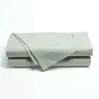 Bianca Heston Cotton Percale Flat Fitted Sheet Set Silver King Single
