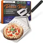 10" Perforated Pizza Peel with 10 Inch Folding Handle - Stainless Steel Spatula