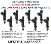 NEW OEM HP UPGRADE 30LB Bosch 8X Fuel Injector 04-05 Ford E-150 E-350 Club Wagon (for: Ford)