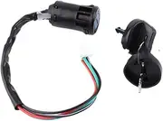 Ignition Key Switches 4 Wires Universal 2 Ignition Keys Start Switch Door Lock Key for ATV Go Kart Quad Dirt Bike Scooter Motorcycle Accessories Ignition Barrel Key Switch(B)