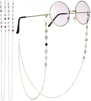 [FANTESI] 2 Pcs Eyeglasses Chain, Glasses Chain Bead Glasses Strap Spectacle Chain Glasses Cord Sunglasses Strap Lanyard Eyewear Strap for Women Sports, Multi, m