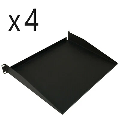 4 Pack - Cantilever Relay Rack Mount Steel Server Monitor Shelf 19" 1U 15" Deep