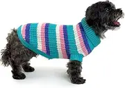 Huskimo Soho Knit Crush Dog Jumper, Cyan, 46cm