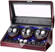 [CFZSALK] Automatic Watch Winder Box 6+10 Watch Storage Box Piano Paint Finish Built-in Illumination for Man Women Watches Watch Winder Display Watch Box Case Watch Storage KeYJ