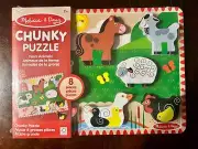Melissa & Doug Farm Wooden Chunky 8-Piece Puzzle 03723