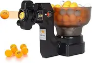 JUMEIYP Ping Pong Ball Machine Table Tennis Robot, Suitable for 40mm Regulation Ping Pong Balls, Automatic Table Tennis Machine, for Solo Training, Beginners, Professionals