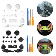 Full Set Buttons For Xbox Series X Controller Thumb Stick Cap Buttons Round Base Controller Replacement Parts Kit White