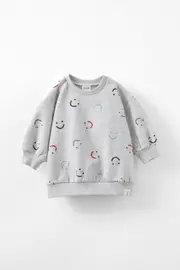 [Cotton On Kids] Cotton On Kids - Riley Sweater - Cloud marle/smile ydg 0-3M CLOUD MARLE/SMILE YDG