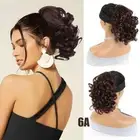 Short 8" Curly Wavy Ponytails Drawstring Clip In Hairpiece Pony Tails Extensions