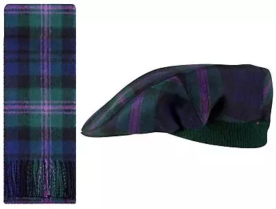 Lambswool Scarf and Flat Cap Gift Set Baird Modern Tartan Plaid
