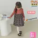 【orange mom】 韓國童裝 拼接碎花洋裝 連身洋裝 荷葉領 長袖洋裝 女童 正韓 OM003