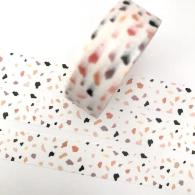 Washi Tape Terrazzo Pattern Rocks Stone Brown 15mm x 10m