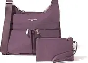 [Baggallini] Cross Over Crossbody Women 11x8.5 Medium Travel Bag Lightweight Water-Resistant Nylon Organized Handbag Purse