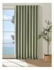 [Cadence & Co.] Bennett Faux Linen Blockout S-Fold Curtain in Moss