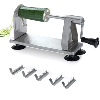 Stainless Steel Vegetable Spiralizer - 5 Blade Zucchini Noodle Maker - Indust...