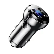 1 Pcs Nickel Color CAFELE DC 12-24V 4.8A Universal Car Charger Dual USB Fast Charging Zinc Alloy Smart LED Display