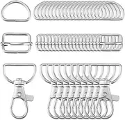 [Ｓｉｍｈｏａ] 50Pcs Keychain Swivel Hooks, Swivel Snap Hooks Gifts Wallet Attachment Hardware Keychain Clip Clasps for Bag, Jewelry Making