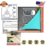 Heavy Duty 7' x 10' Triangle Sun Shade Sail - 95% UV Blockage in Turquoise