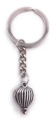 Hot Air Balloon Key Ring Pendant Silver Made of Metal