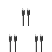 3PK Moki USB-C tUSB-C Connector SynCharge Cable 1 Meter iPhone/Android Jet Black