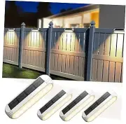 Solar Outdoor Lights Bright Fence Lights with Multi-Color 4 Pack White