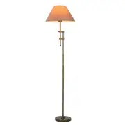 Manela Classic Steel Floor Lamp Tan Fabric Shade Steel Frame.