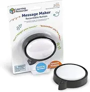 Learning Resources Message Maker Recordable Button Bubble - Motivational Messages for Kids, Perfect for Lunch Box Notes from Mom and Dad,Stocking Stuffers for Kids