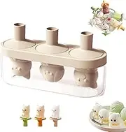 3D Cute Cat Shapes Homemade Popsicle Maker with Transparent Case, Easy, Release Reusable DIY Cartoon Ice Cream Molds, 3D Cute Cartoon Shapes, Food-Grade Silicone, Easy Release, Reusable (Pink)