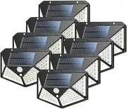 Solar Light Outdoor Motion Sensor, Wired Security Solar Powered Flood Lights for Indoor, Outside, Yard, Garden(8-Pack), 800LED Motion Sensor Deck Solar Lights Adjustable Panels
